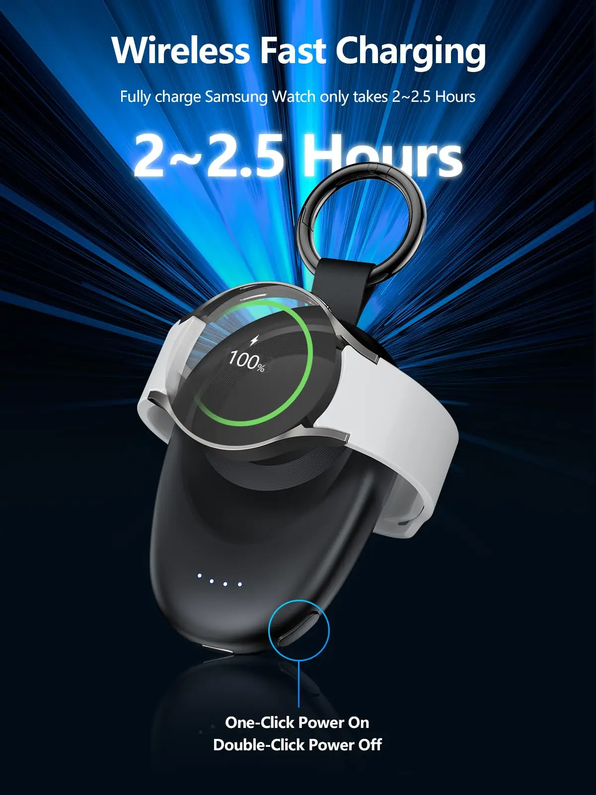 Galaxy Watch用ポータブル磁気充電器,ワイヤレス,バッテリー