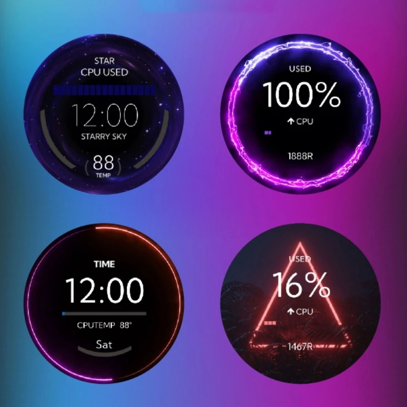 2.1 ġ IPS USB ý ũ 480x480  ÷ CPU GPU HDD , ǻ  360  ȸ