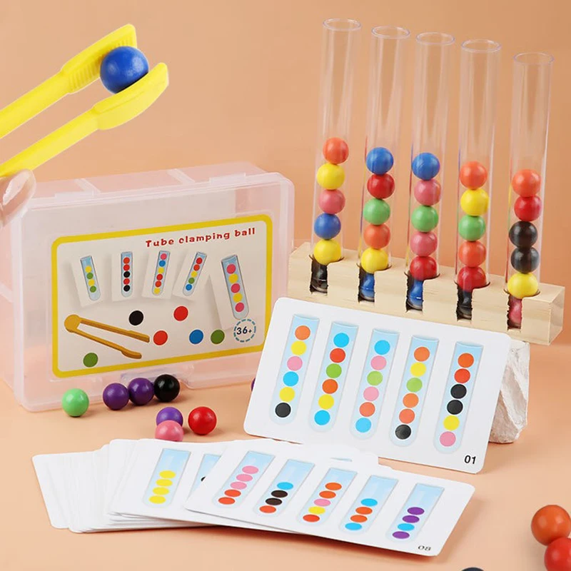 

Учебные пособия по методике Монтессори, бусины-зажимы, тестовая фотография детской логики, игра для обучения мелким мотором, развивающая игрушка