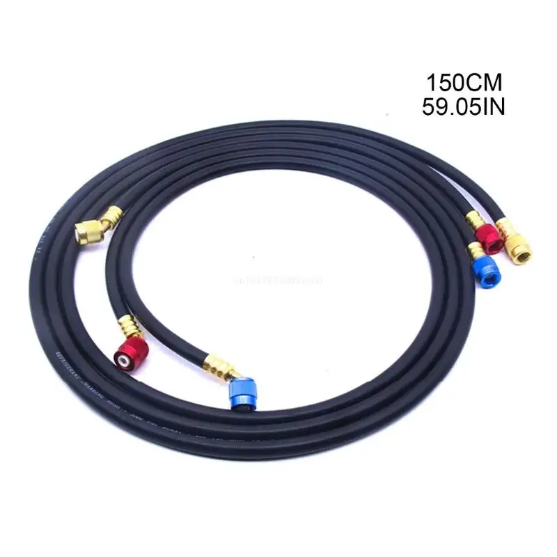 Air Conditioner Drain Hose Connector Pack of 3 Air Conditioning Refrigerant Filling Hoses Hose Adapters HVAC Manifold Gauge Hose Set Rubber Material