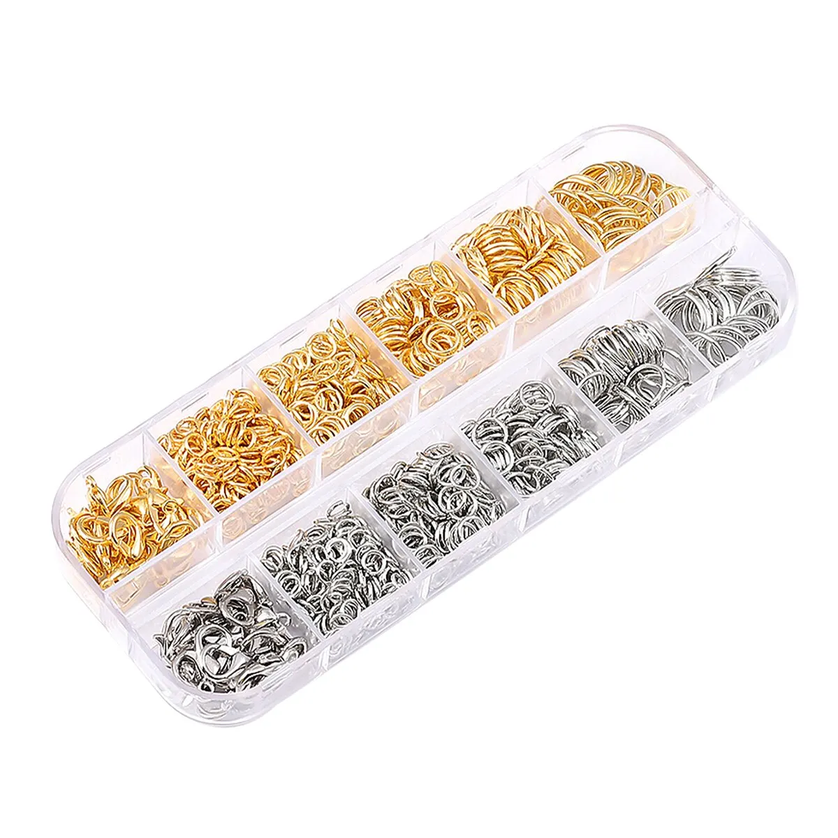Jewelry Making Kit: Gold & Silver Jump Rings and Lobster Clasps with Pliers, 1200-Piece Set