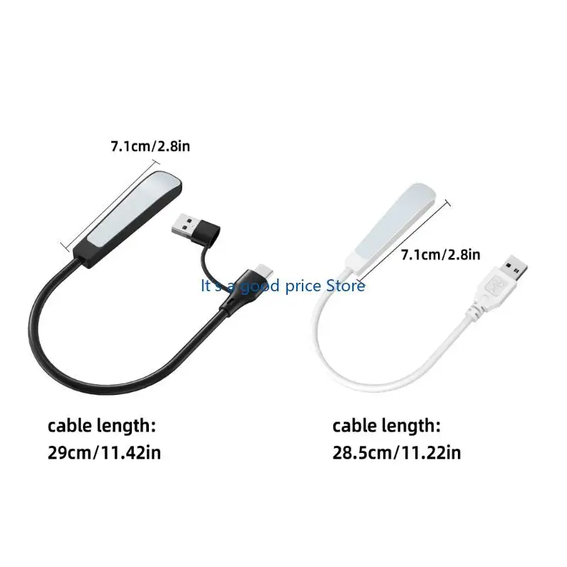 USB C형 LED 조명 휴대용 독서등 소형 램프 조절 가능 접이식