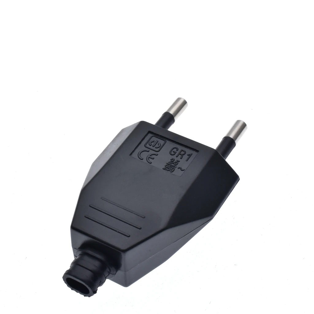 Rewirable European 2-Pin Wireless Male Plug, 250V 2.5A CE Certified