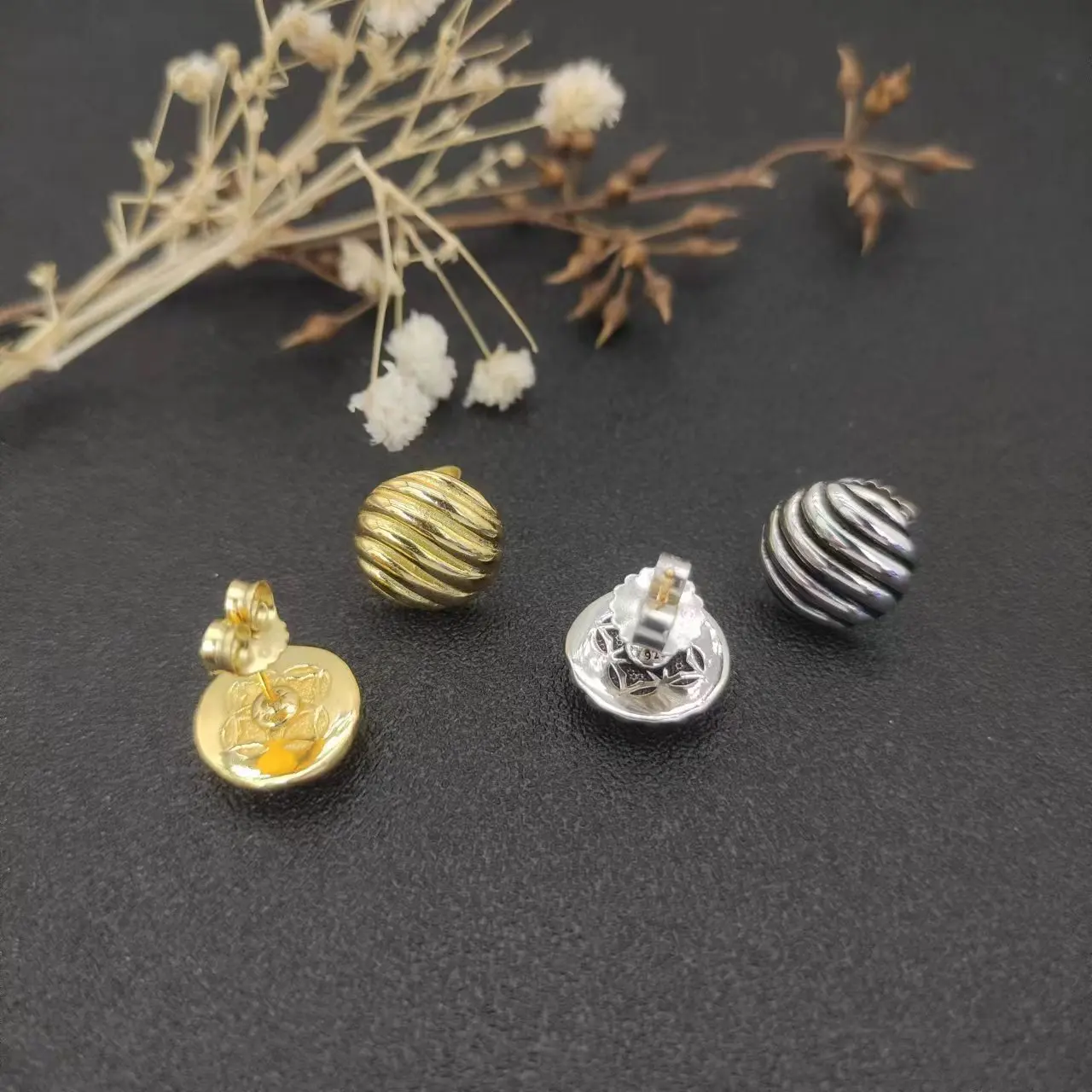 HSC DY 14MM Twisted Wire Buckle Bracelet in Sterling Silver with 14K Yellow Plated