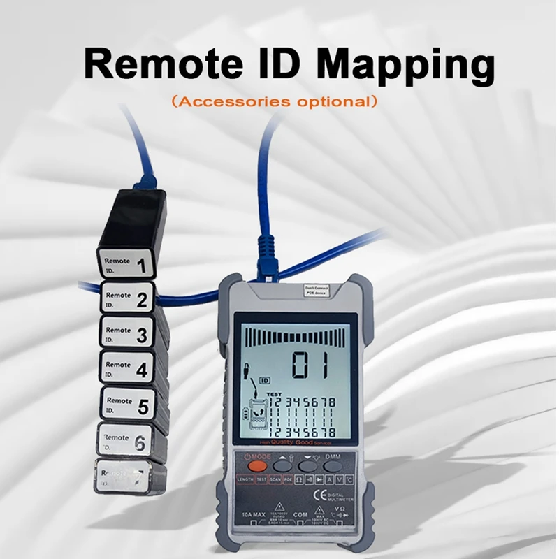 ET618 Network Cable Tester With LCD Display Analogs Digital Search POE Test Cable Wiremap Tester ID Mapping Tool 4