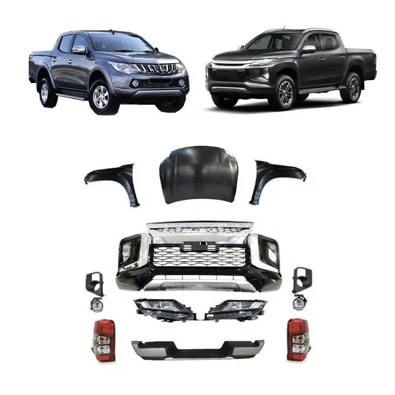 

Car Front Rear Bumper Facelift Wide Conversion Bodykit Body Kit for Mitsubishi Triton L200 2015-2019 Change Upgrade To 2020 2021