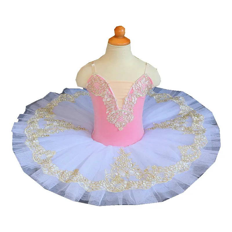 

Pink Ballet Tutu Dress White Swan Lake Performance Costume Beauty Puffy Skirts Belly Dancewear