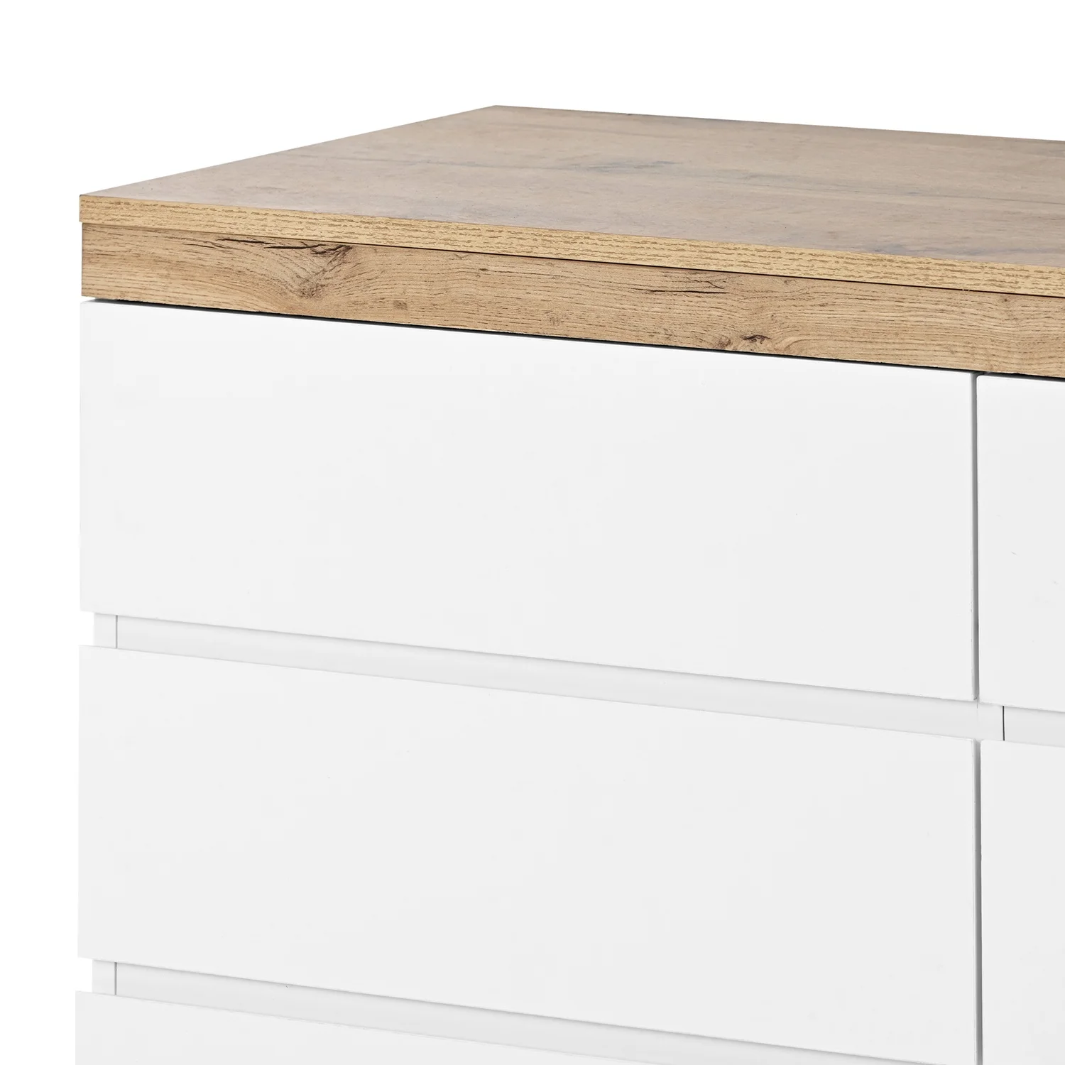 White Cabinet Clothes Dresser Wood Oak Storage Drawers Wardrobe Chest Closet TV Cabinet for Hallway Bedroom Living Room – Detail 12