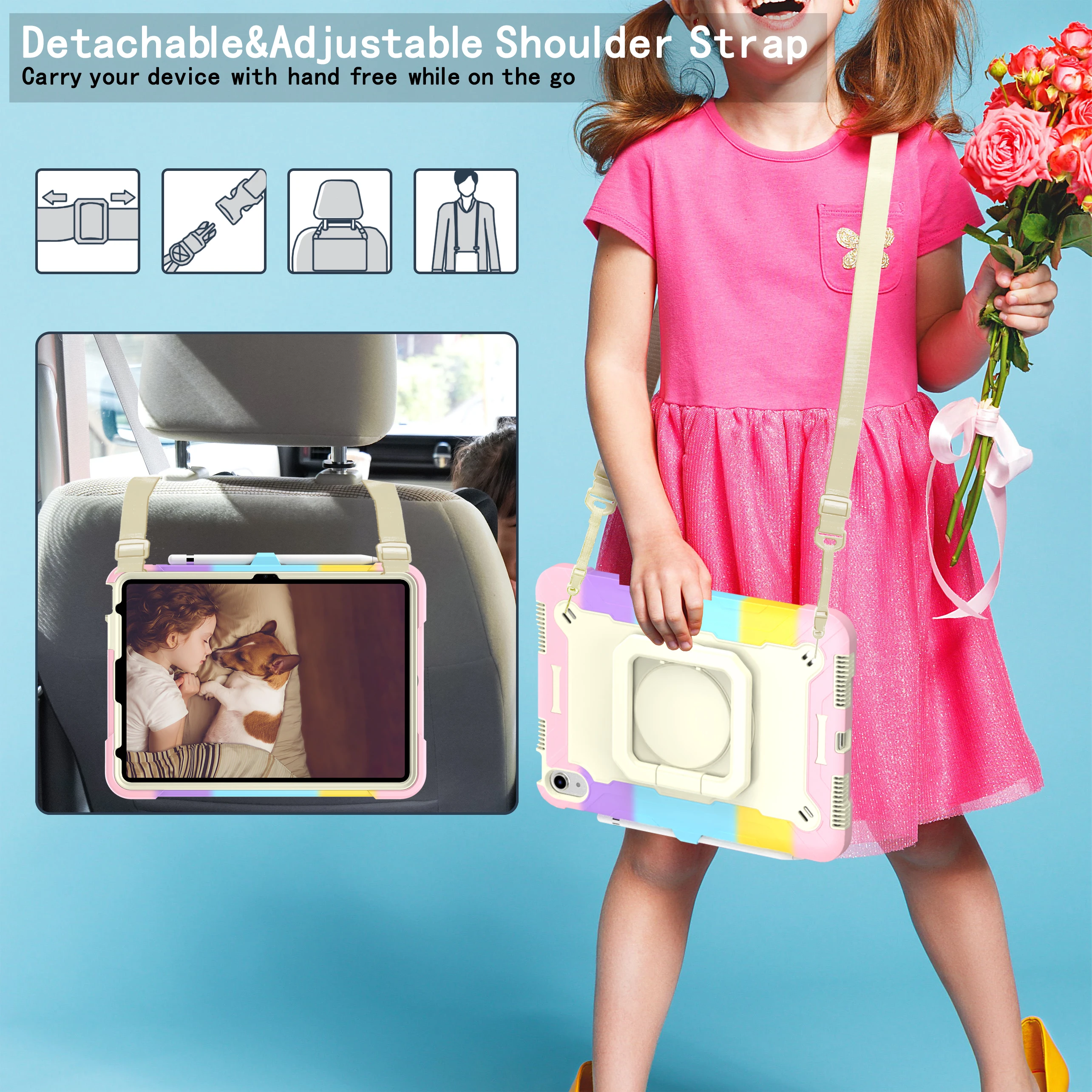 Universal Stand Case with 360° Rotating Handle Grip