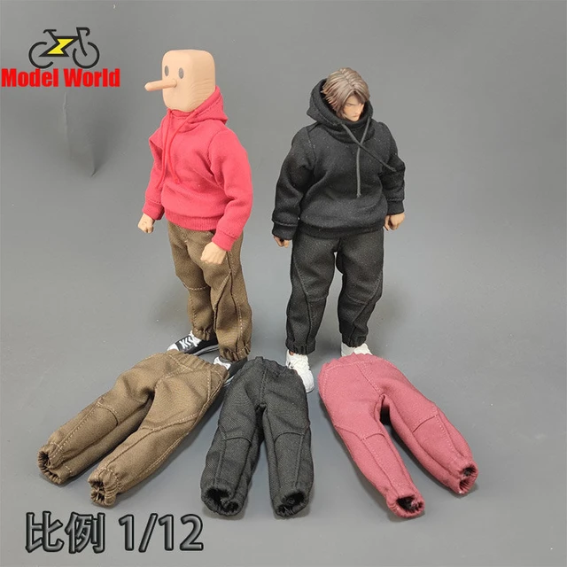 1/12 scale male dolls clothes hoodie pants fit 7'' action figure body model  - AliExpress