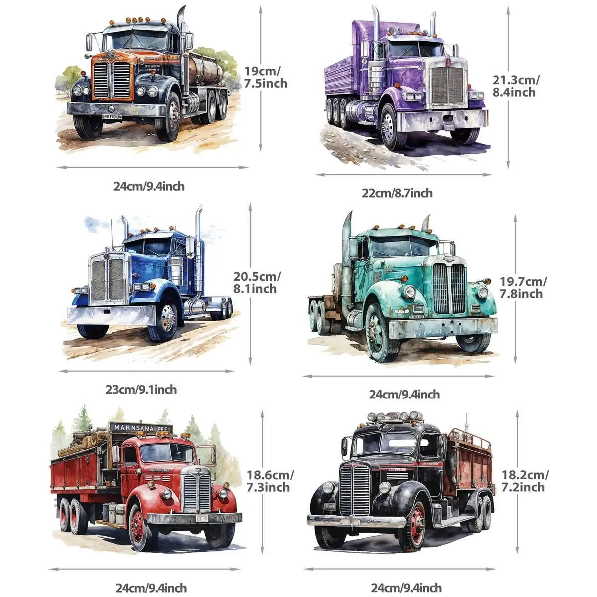 Amrcian 트럭 DIY 액세서리, 세탁 가능, 새로운 디자인 의류 장식 인쇄, 티셔츠 다리미 패치, 어린이 선물