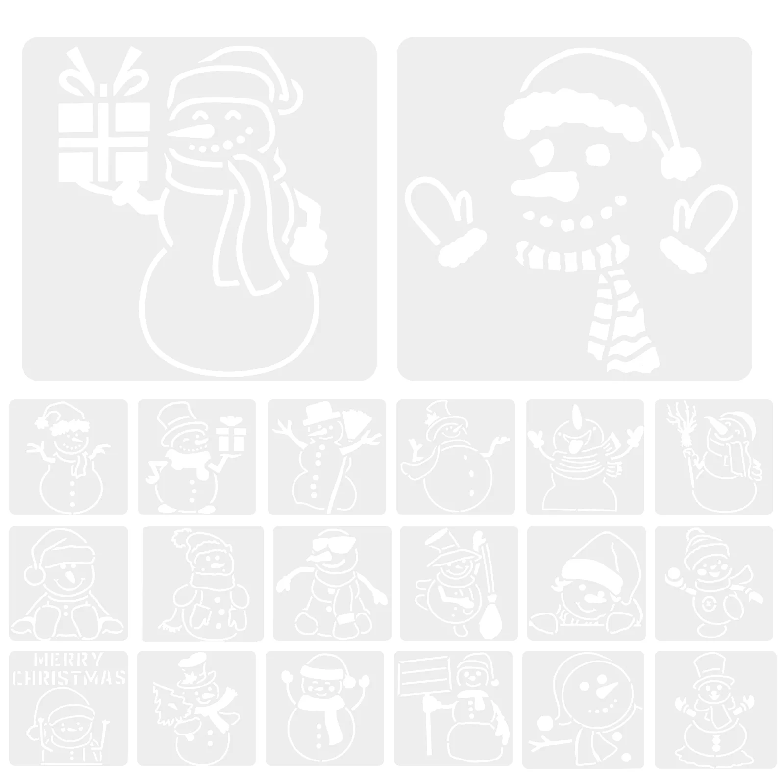

20 Pcs Christmas Stencils for Painting on Wood Home Decor Portable Templets Biscuit