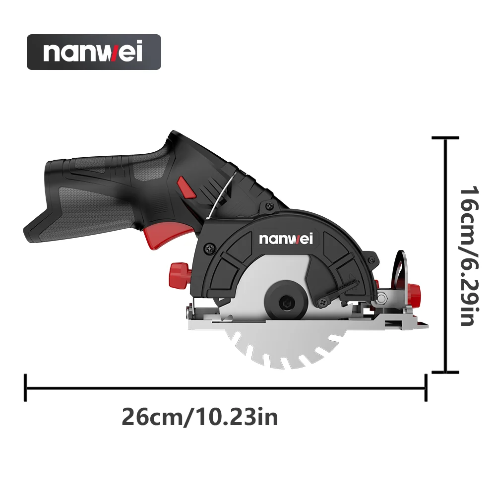 12V Electric Circular Saw Mini 3-3/8in 85mm Lithium Charging Woodworking Portable Electric Saw Cloud Stone Machine Cutting Nanwei