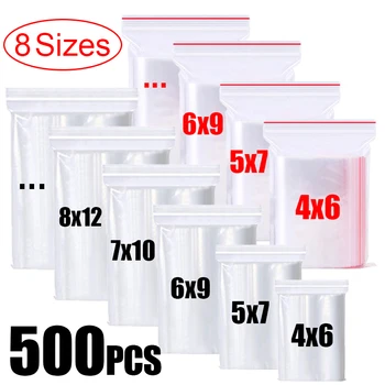 Bolsas selladas con cremallera gruesa, bolsa de almacenamiento de plástico transparente para joyería pequeña, embalaje de alimentos, bolsa de sellado con cremalleras reutilizables, venta al por mayor