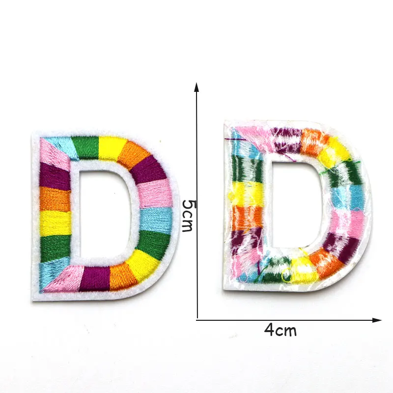 Rainbow Letter Iron on Patches Sew on Applique Patches Alphabet Embroidered Patches Diy Name Badge Decor Repair Patcch 1PC