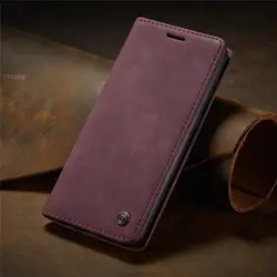 Luxury Leather Magnet Book - Style Shockproof Phone Case for Realme C55 (Wine red)