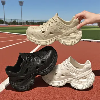 Y2K EVA Thick-soled hole shoes new summer super thick outer wear non-slip and deodorant beach bag head cool slippers women 1