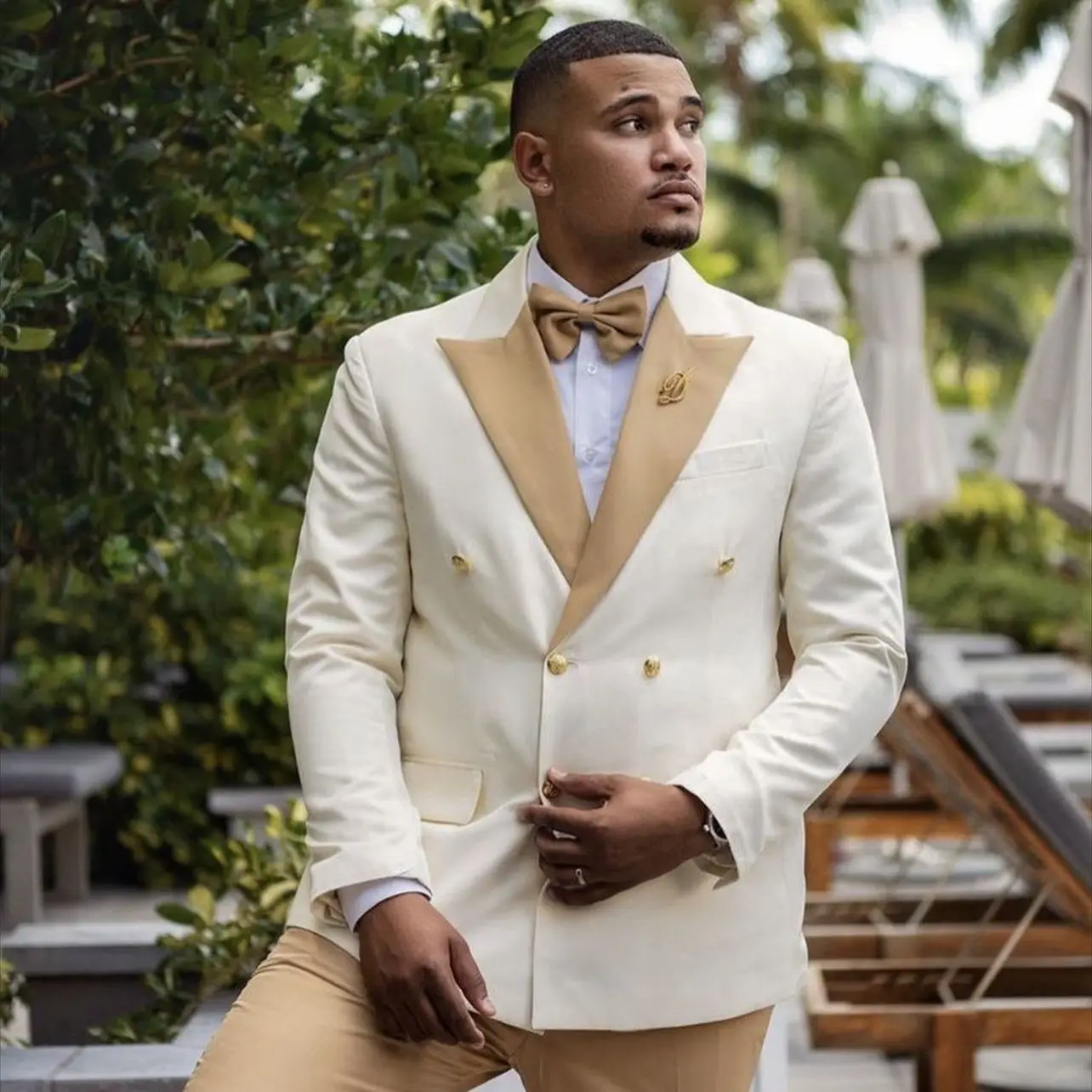 2024 Wedding Dresses Formal  Clothing Double Breasted Male Blazers Sets 2 Pieces Elegant Party Parom Suit For Groom Tuxedo