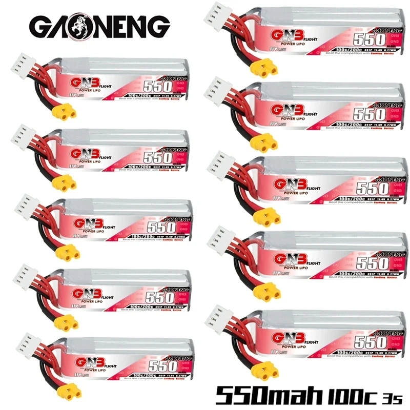 

GNB 3s 550mAh 100c/200c Lipo Battery For RC Helicopter Quadcopter FPV Racing Drone Spare Parts HV 11.4v Rechargeable Battery