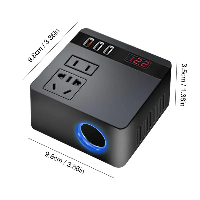 12V 24V Inverter USB Ports Charger Quick Charging Electric Car Charger 150W Quick Charging For Travel Air Compressor
