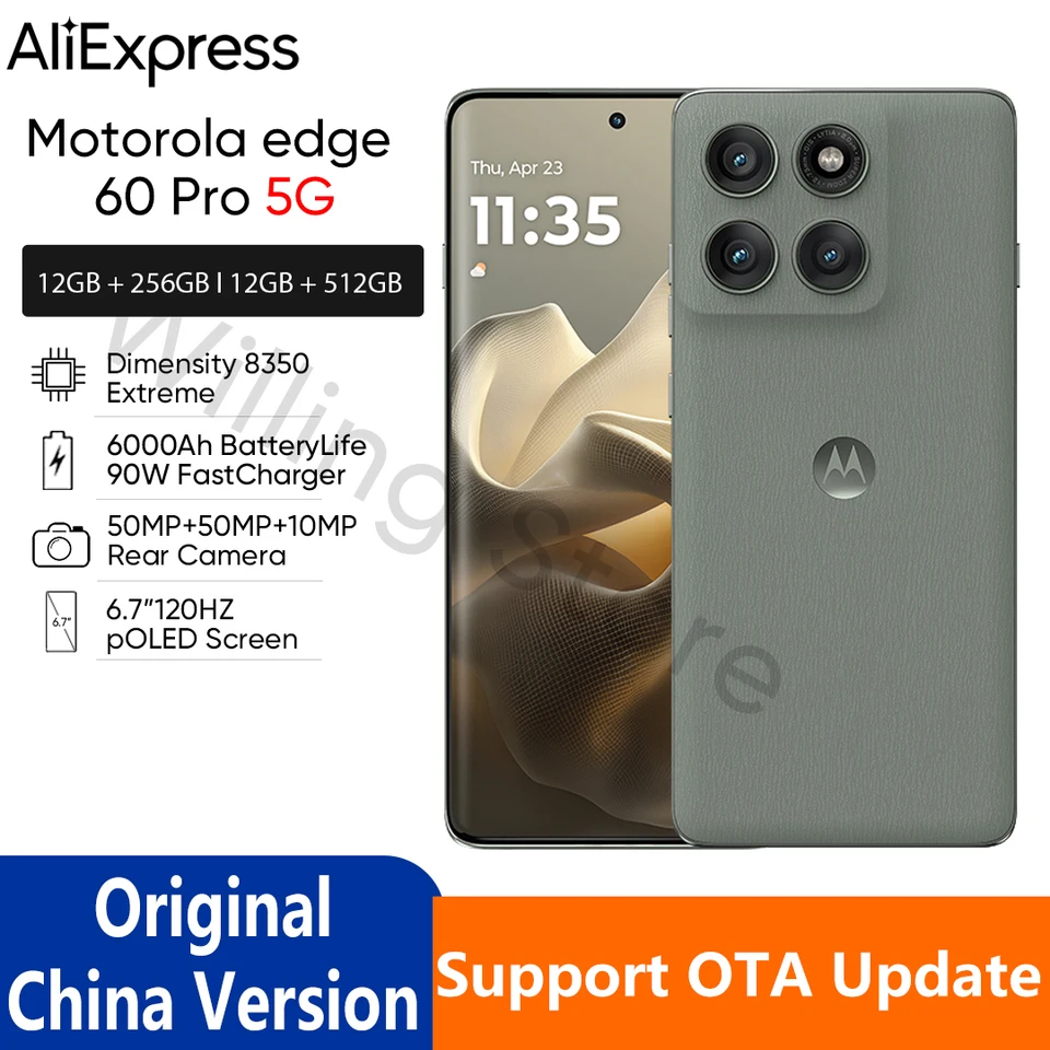 Motorola Moto Edge 60 Pro 5G AI スマートフォン 6.7 インチ 120Hz