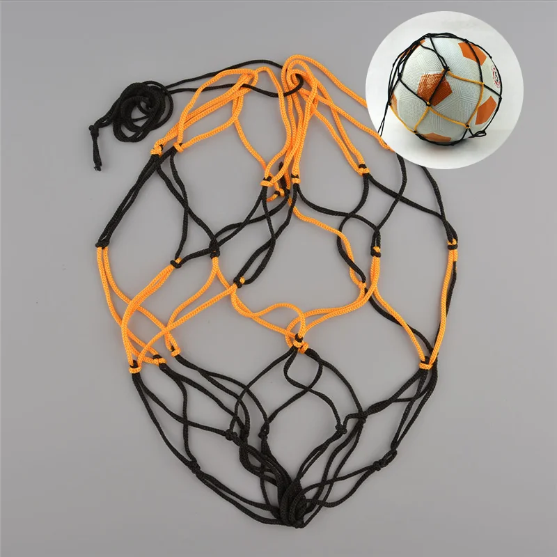 Nylon Net Bag Ball Carry Mesh for Volleyball Basketball Football Soccer Multi Sport Game Outdoor Durable Standard Black&Yellow sports bags nylon storage pouches