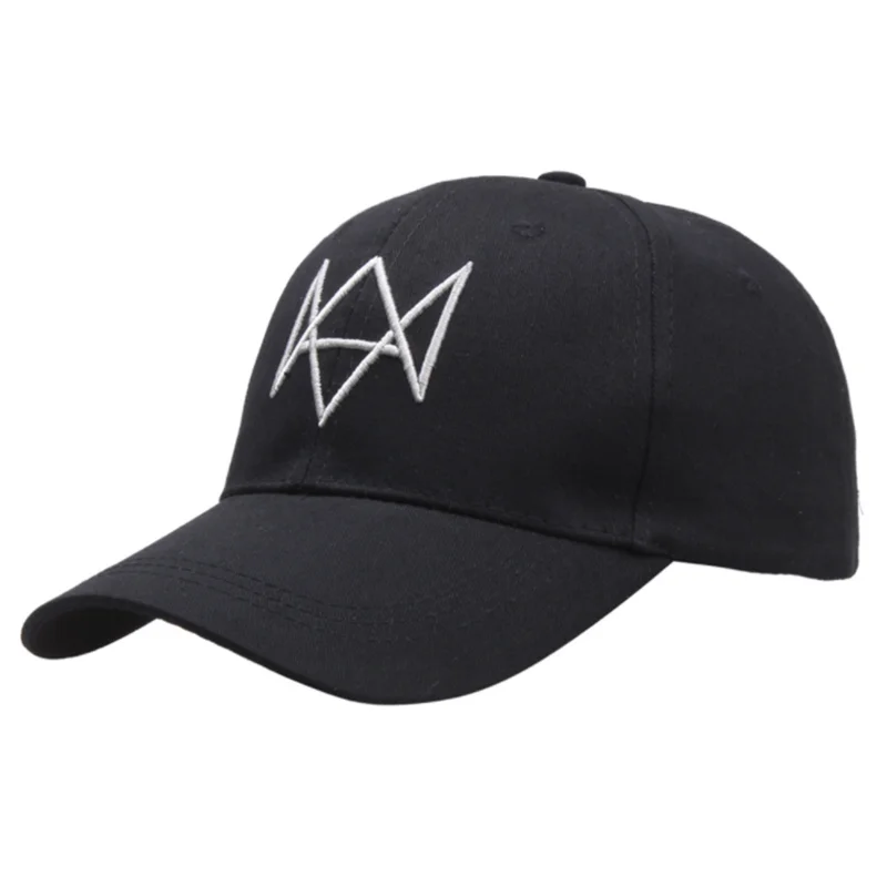

Game Watch Dogs Baseball Cap Cosplay 3D Bone Embroidery Adjustable Cotton Sun Hat Unisex Outdoor Sports Costume Prop Accessories