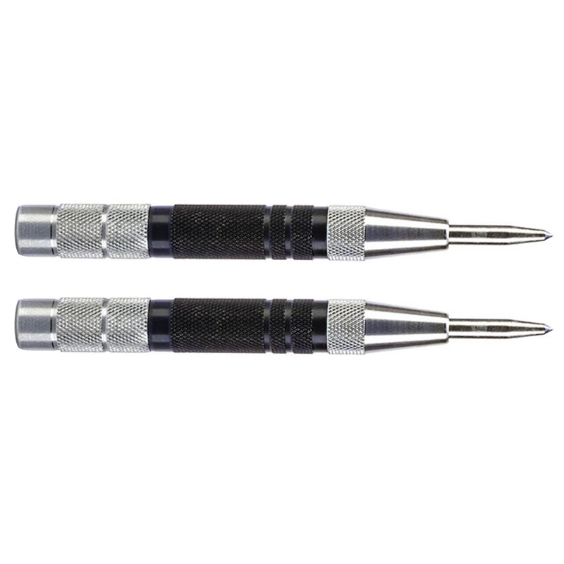 

2X Super Strong Automatic Centre Punch And General Automatic Center Punch Adjustable Spring Loaded Metal Drill Tool