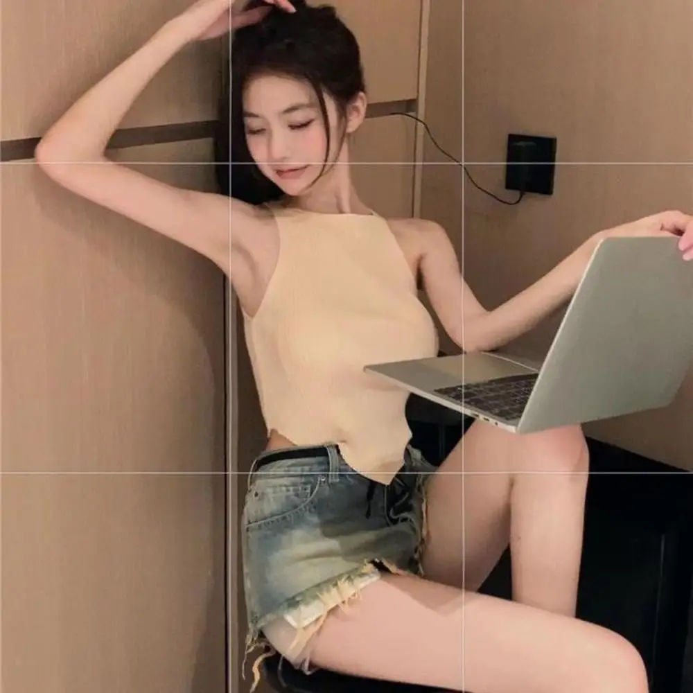 Polyester Casual Sleeveless Top for Women Summer Street Wear