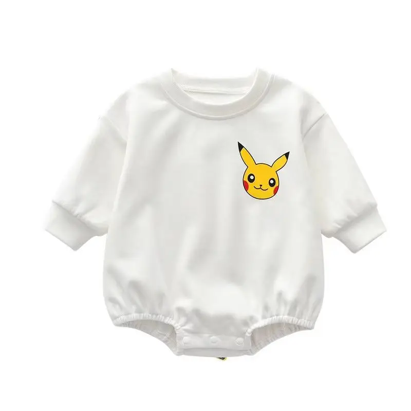 Conjunto macacão de algodão manga curta, personagem de anime fofo, padrão  pikachu, bebê masculino e feminino, pokémon, meias, verão - AliExpress