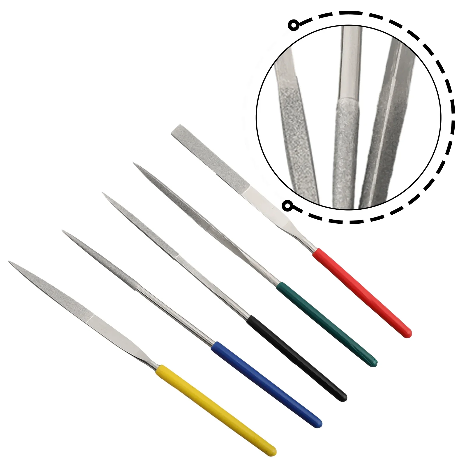 5pcs 4&times;160mm Diamond Needle Files Set Mini Hand Rasp File For Jewelry Metal Wood Ceramic Glass Stone Craft Sharping Carving