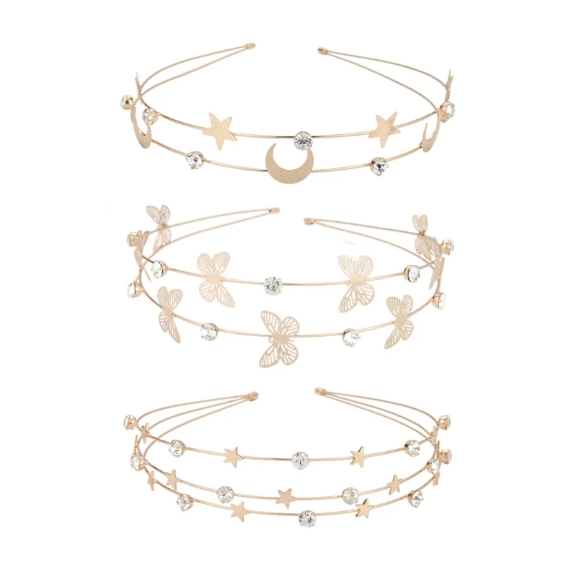 

Multi Layer Headband Girl Butterfly Moon Star Shining Hair Ornament Dropship