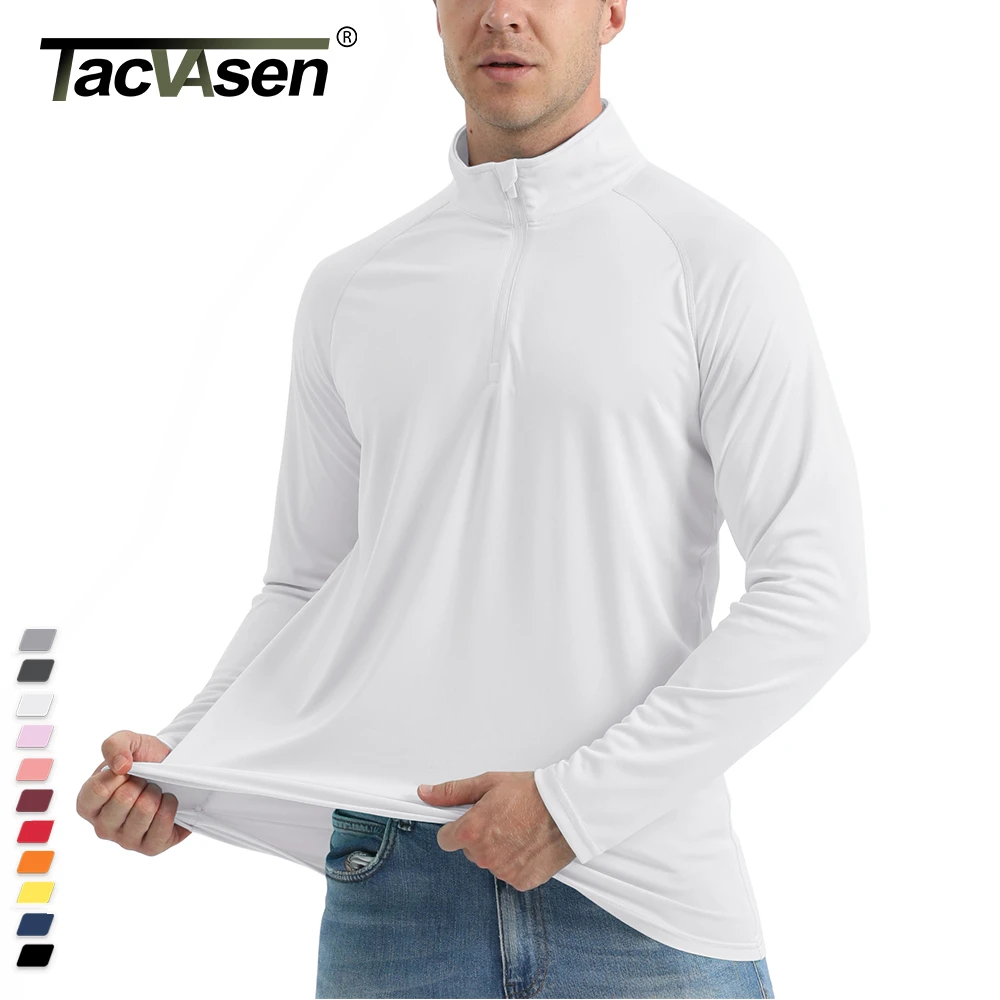 TACVASEN Heren UV-bescherming UPF 50 T-shirt met lange mouwen Casual
