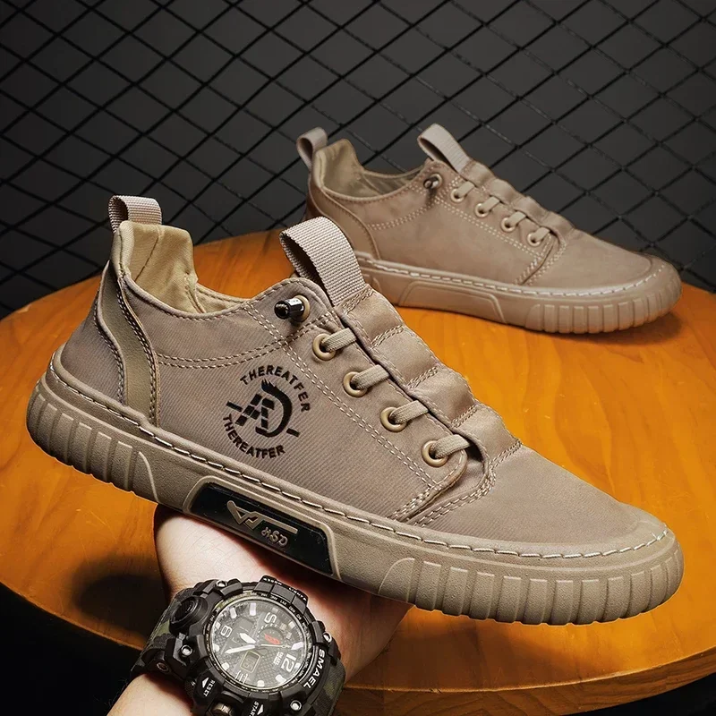 Men Casual Shoes Breathable Ice Silk Canvas Shoes Loafers Sneakers Outdoor Comfort Slip on Flat Vulacnized Shoes Adult Moccasins - 3
