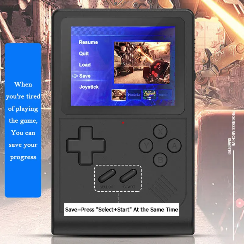 Handheld Game Player 3.0 Inch Screen Console Built-in 6000+ Games Video Game Console Support AV Output for SFC/GB/GBA/MD