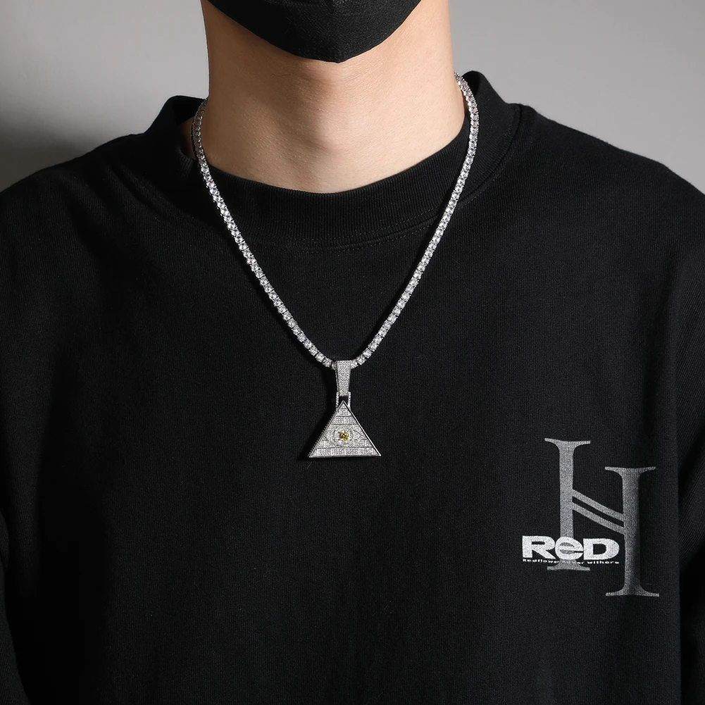 Uwin Pyramid Pendant Women's Pendant Jewelry 14k Gold Plate Personalized Vintage Necklace for Men Fashion Holiday Gifts