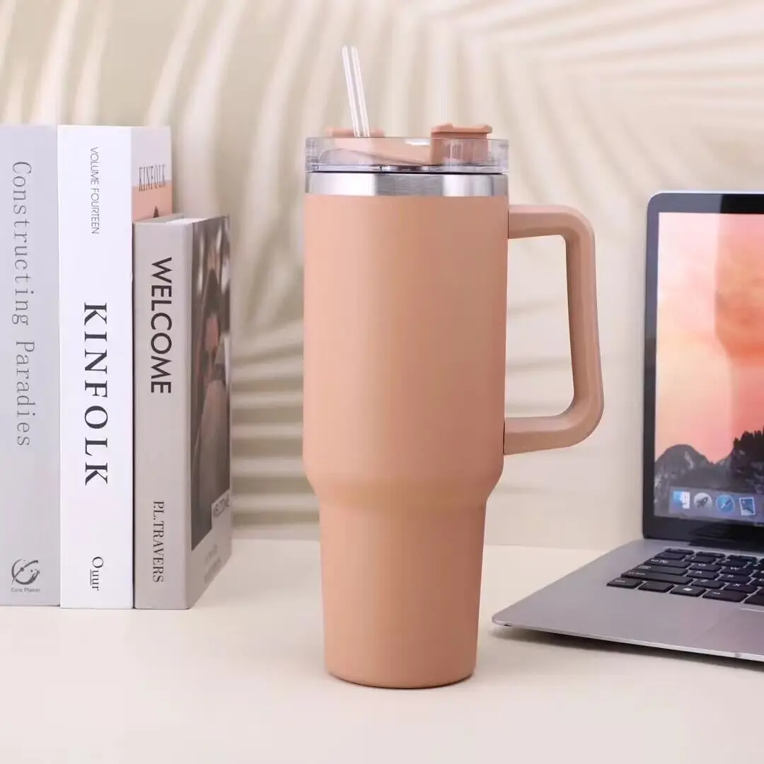 Cafe Insulated Tumbler Straw Stainless Steel Coffee Termos Cup In-Car Vacuum Flasks Portable Water Bottle 40oz Mug With Handle 13 Sbf7eaf4c14ff4c34b4b78f0552bf760aB