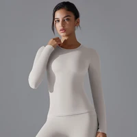 Yoga Shirts For Women Long Sleeve Winter Fitness Running Gym Clothes Workout Dry Fit Breathable High Elastic Sports Top 2