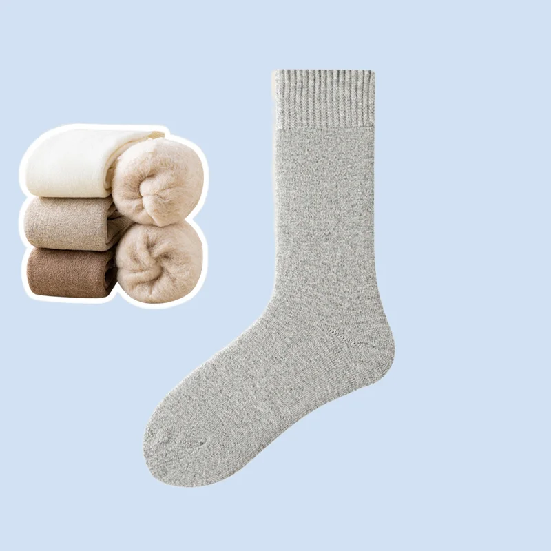 5/10 Pairs Cashmere Women's Socks Autumn and Winter Plus Velvet Thickening Warm Terry Socks Breathable Winter Women's Socks