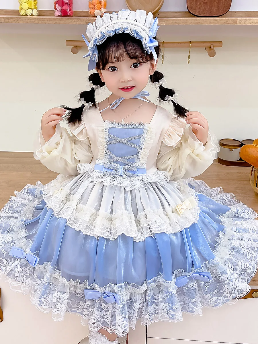 Girl's Lolita Dress Spring and Autumn New Puffy Yarn Birthday