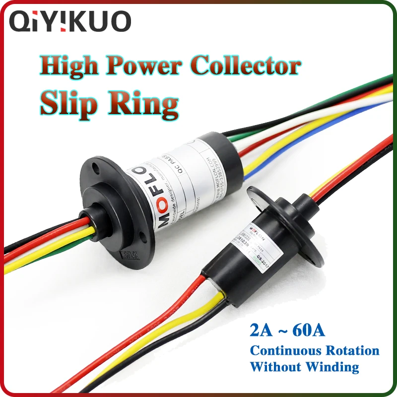 thumbnail image 2 of 2-Wire 30A Electrical Slip Ring - 22mm Rotary Connector For PTZ Cameras & Motors 2 of 12