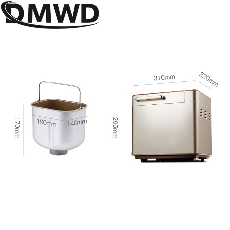 DMWD Automatic Multifunction Bread Maker Intelligent Breakfast Toast Baking Machine Cake Toaster Yogurt Fermenter Dough Mixer EU