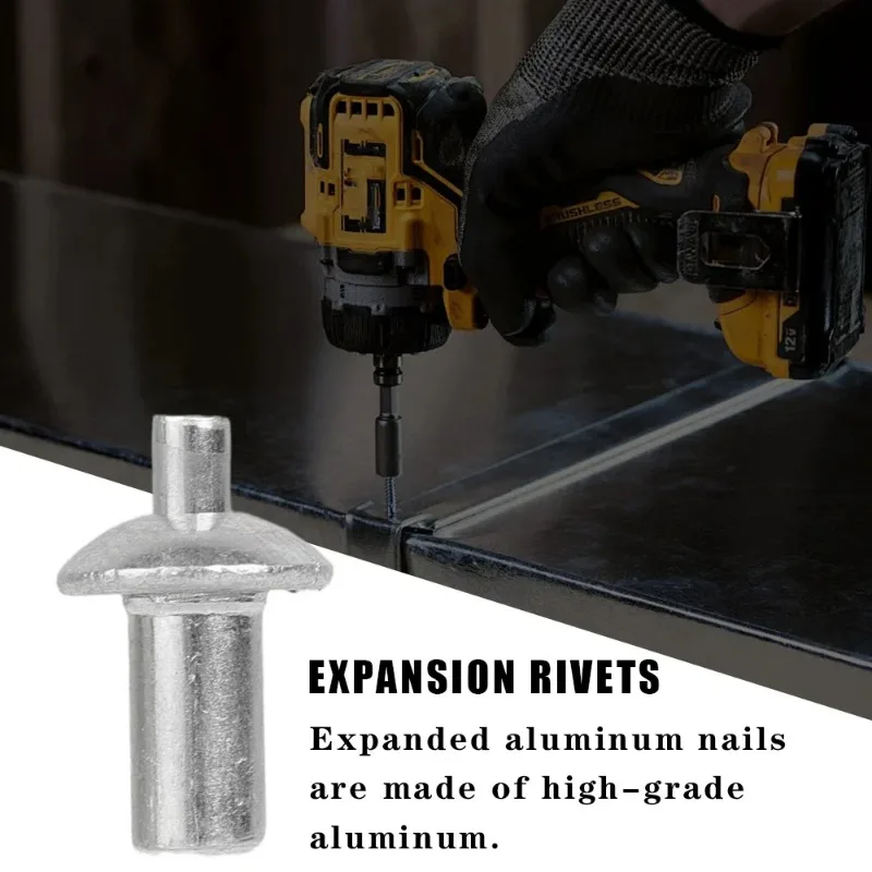 Aluminum Alloy Expansion Rivets Hammer Drive Expansion Nails Head Piercing Rivet Knock Type Tapping Screws Fasteners 200/10pcs rivets and fasteners rivets and screws