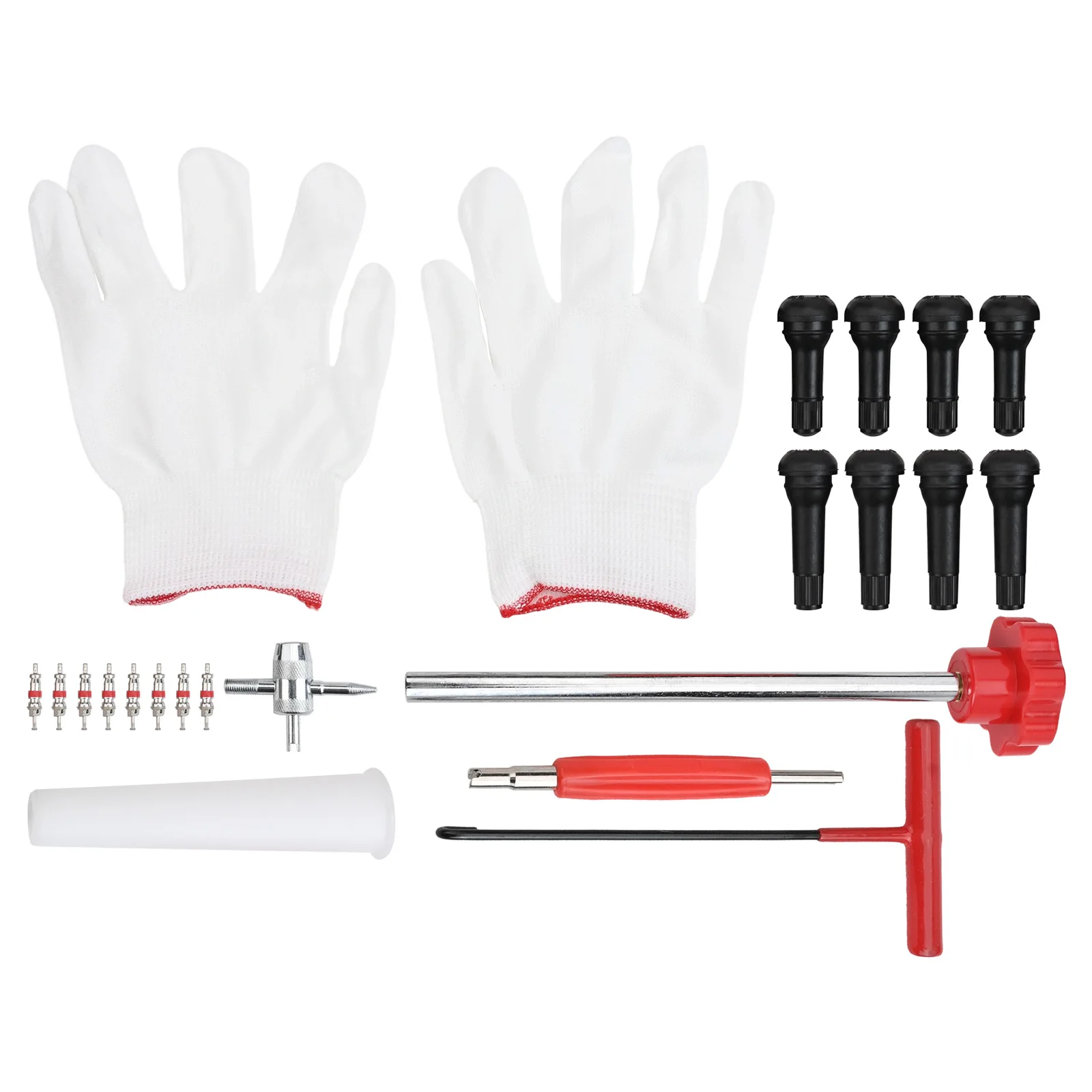 밸브 교체 퀵 체인지 4방향 타이어 밸브 툴 키트 T자형 훅 타이어 수리 도구 밸브 스템 리무버 자동차 트럭 타이어 액세서리