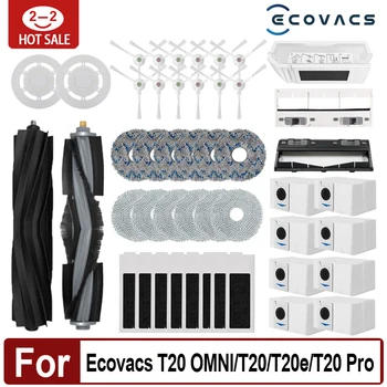 Ecovacs Deebot 로봇 진공 청소기 액세서리, 메인 사이드 브러시 걸레 필터, 먼지 봉투 교체 부품, T20 OMNI T20e T20 Pro