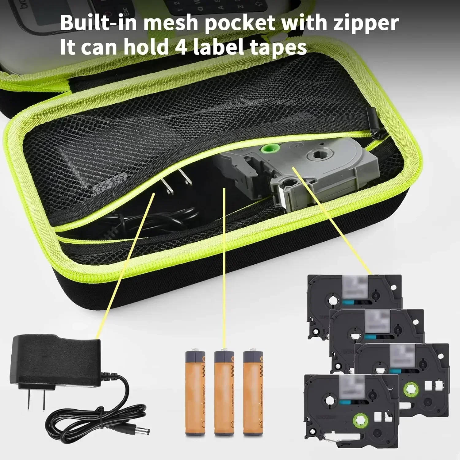Label Maker Bag Case Compatible Brother P-Touch PTH110 PRTH110 Pro PT-H111 PTE110 Portable Storage Holder