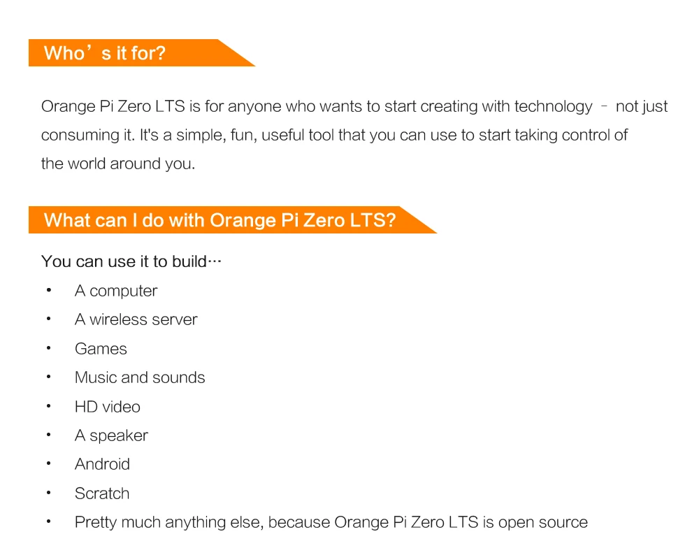 Orange Pi Zero LTS 512MB H3 Quad-Core,Open-Source Single Board Computer, Run And