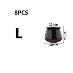 Pack of 8/20 Chair Leg Floor Protectors - Felt & Silicone Caps for Noise Reduction & Anti - Scratch Protection (8PCS Black L)