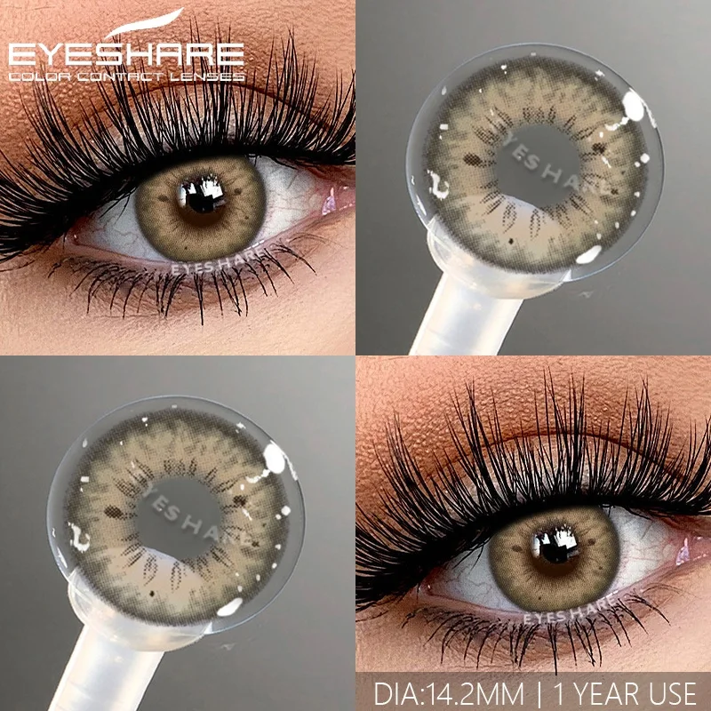 EYESHARE 1 Paar farbige Kontaktlinsen für Augen, natürliche blaue Augenlinsen, kosmetische grüne Kontaktlinsen, jährliche braune Augenlinse, graue Linsen – Detail 3