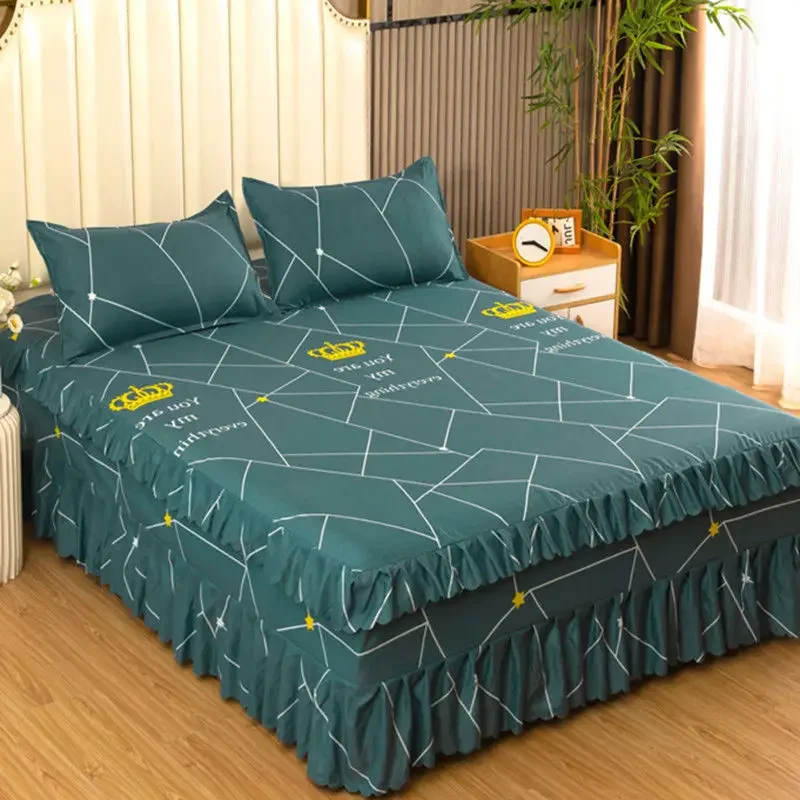 Bedroom Flat Sheets Bed Printed Fashion Modern Queen King Size Washed Cotton Comfortable Bedding Mattress Cover Bedspread New 4